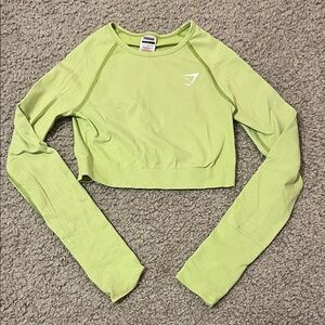 Gymshark Light Green Long Sleeve Crop Top
